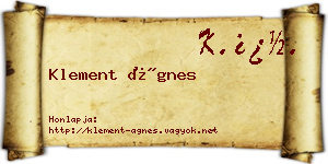 Klement Ágnes névjegykártya